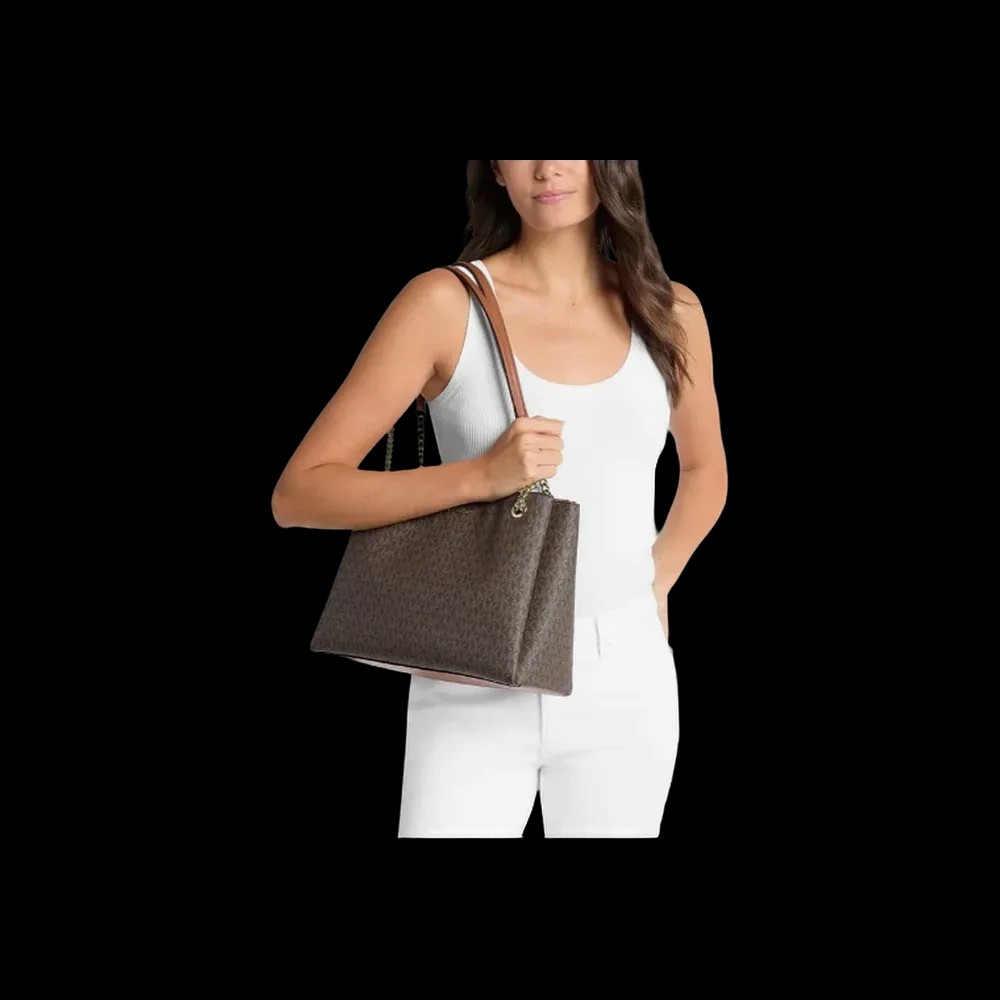 Michael Kors Soho Medium Signature Logo Tote Bag Brown - HypeFly India View 3