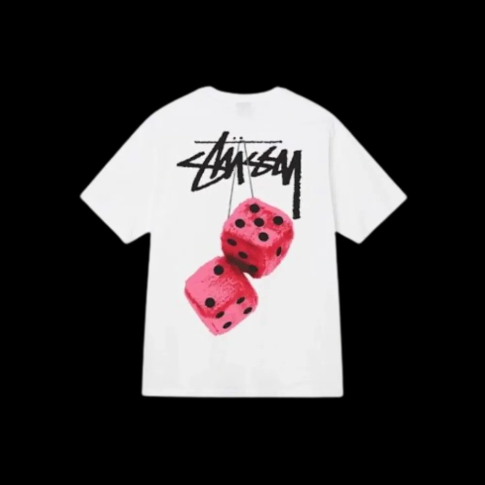 Stussy Fuzzy Dice Tee White - HypeFly India View 1