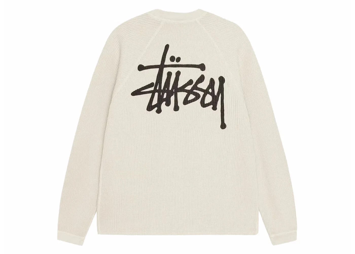 Stussy Raglan Thermal LS Crew Bone - HypeFly India View 1