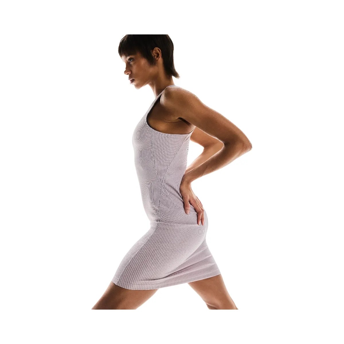 On All-Day Ribbed Dress Orchid | Lilac - HypeFly India View 4