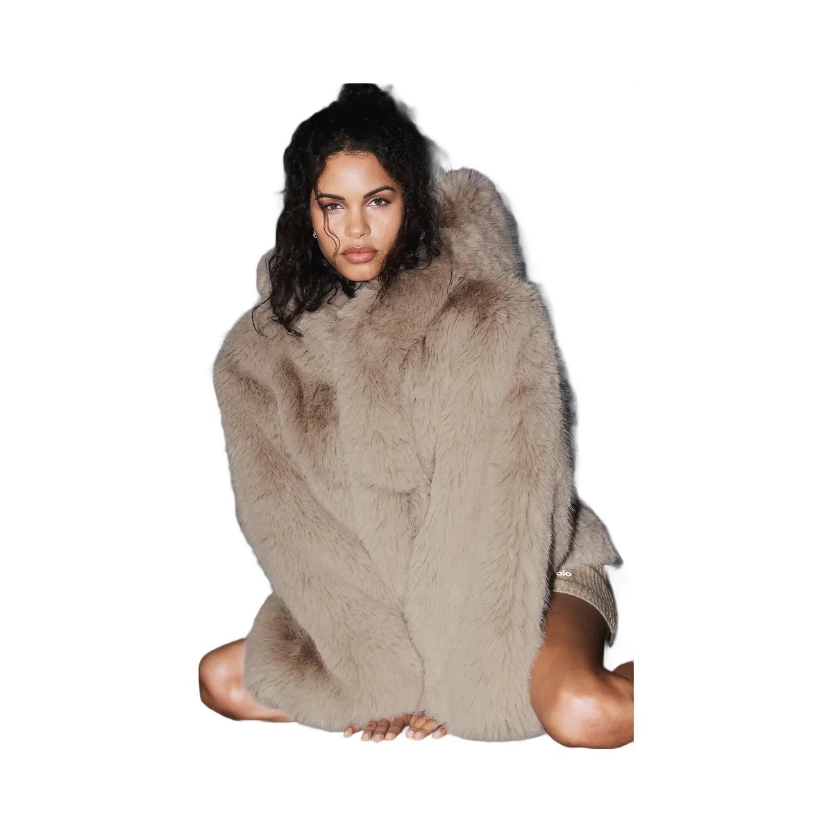 Alo Women's Opulent Faux Fur Statement Jacket - Oat - HypeFly India View 2