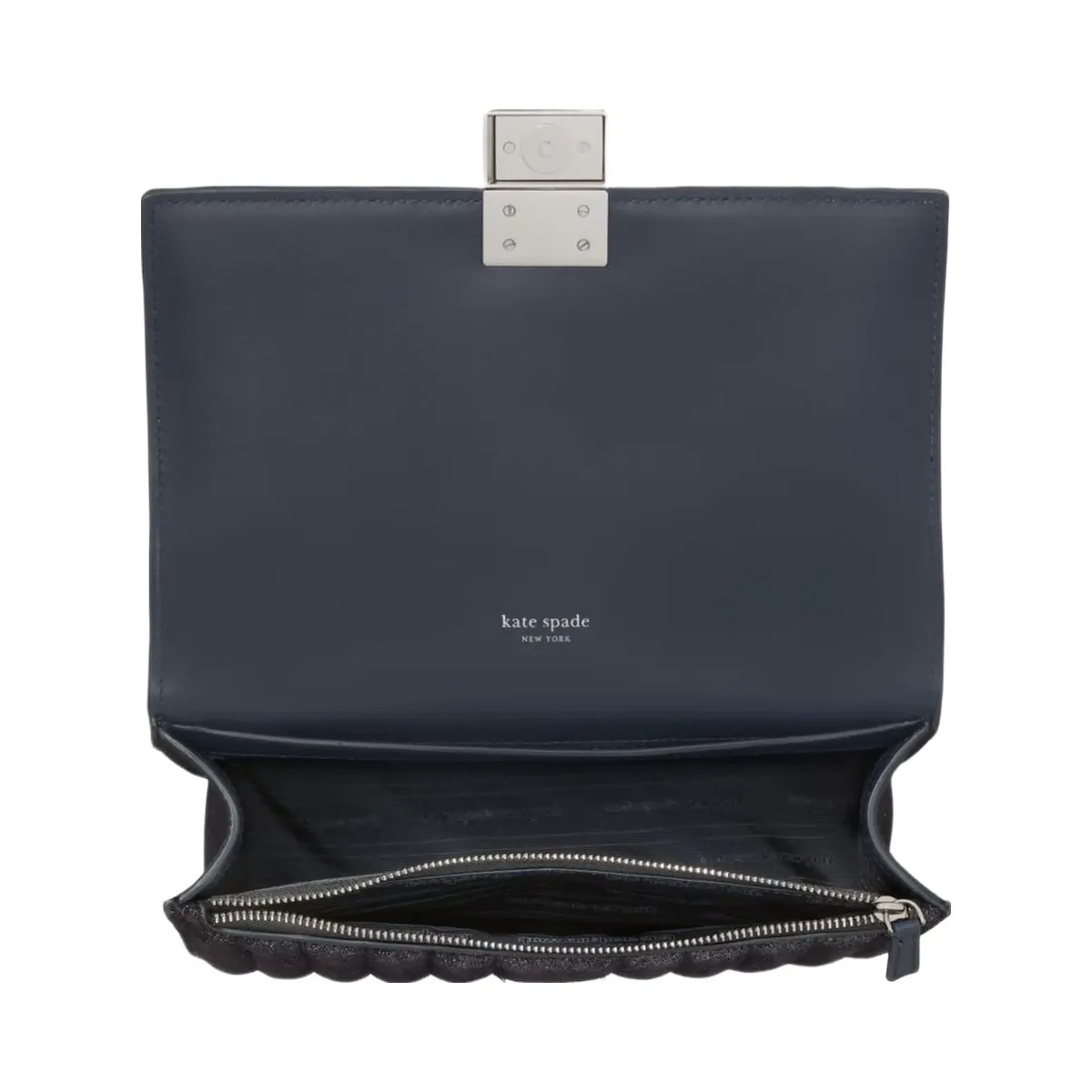 Kate Spade Deco Quilted Glitter Suede Chain Shoulder Bag Navy Multi - HypeFly India View 4