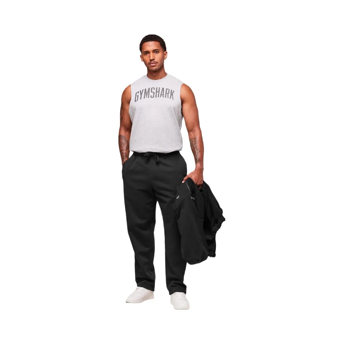 Gymshark Worn Graphic Tank - Light Grey Core Marl - HypeFly India View 6