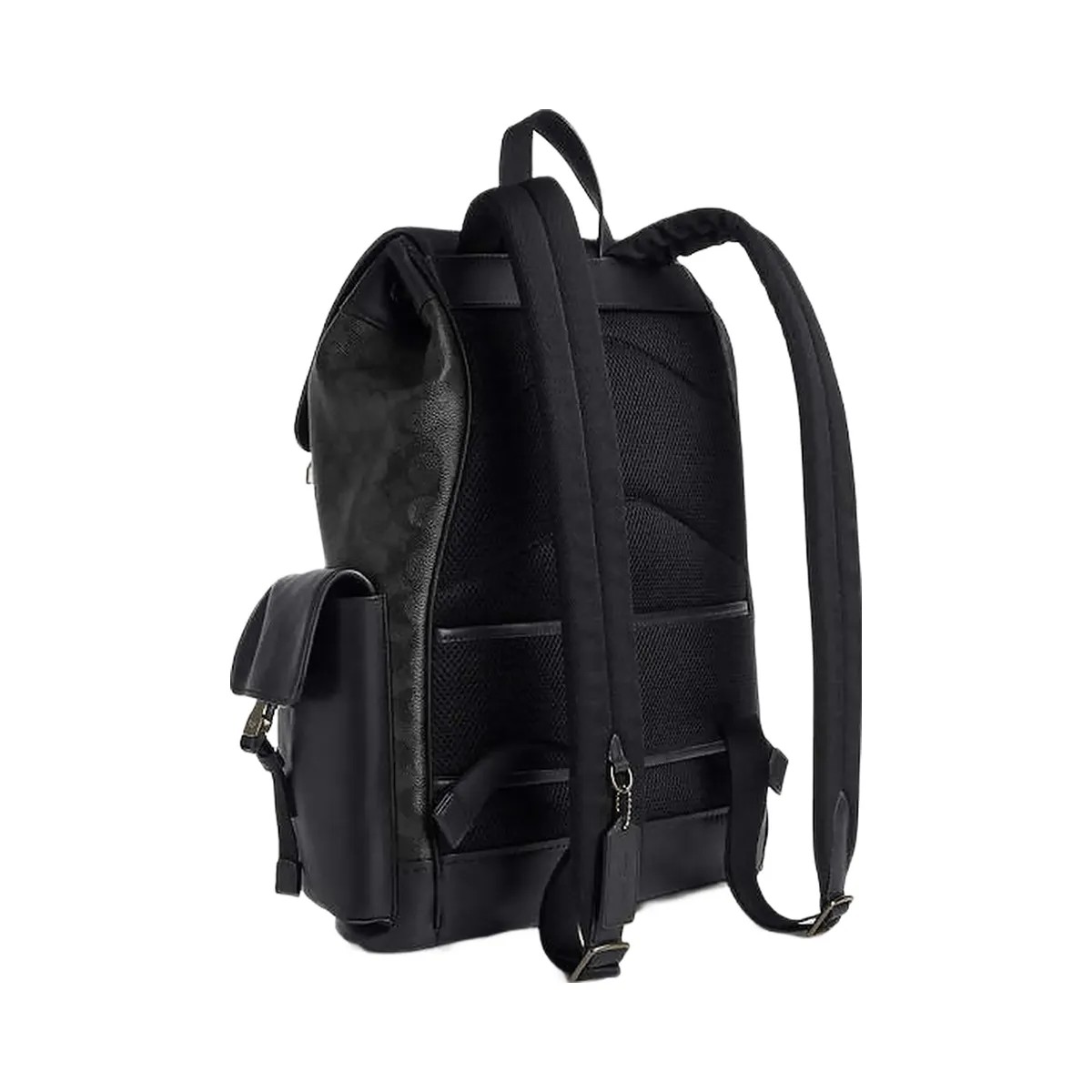 Coach Clark Backpack In Signature Canvas Signature Canvas-Gunmetal-Charcoal-Black - HypeFly India View 2
