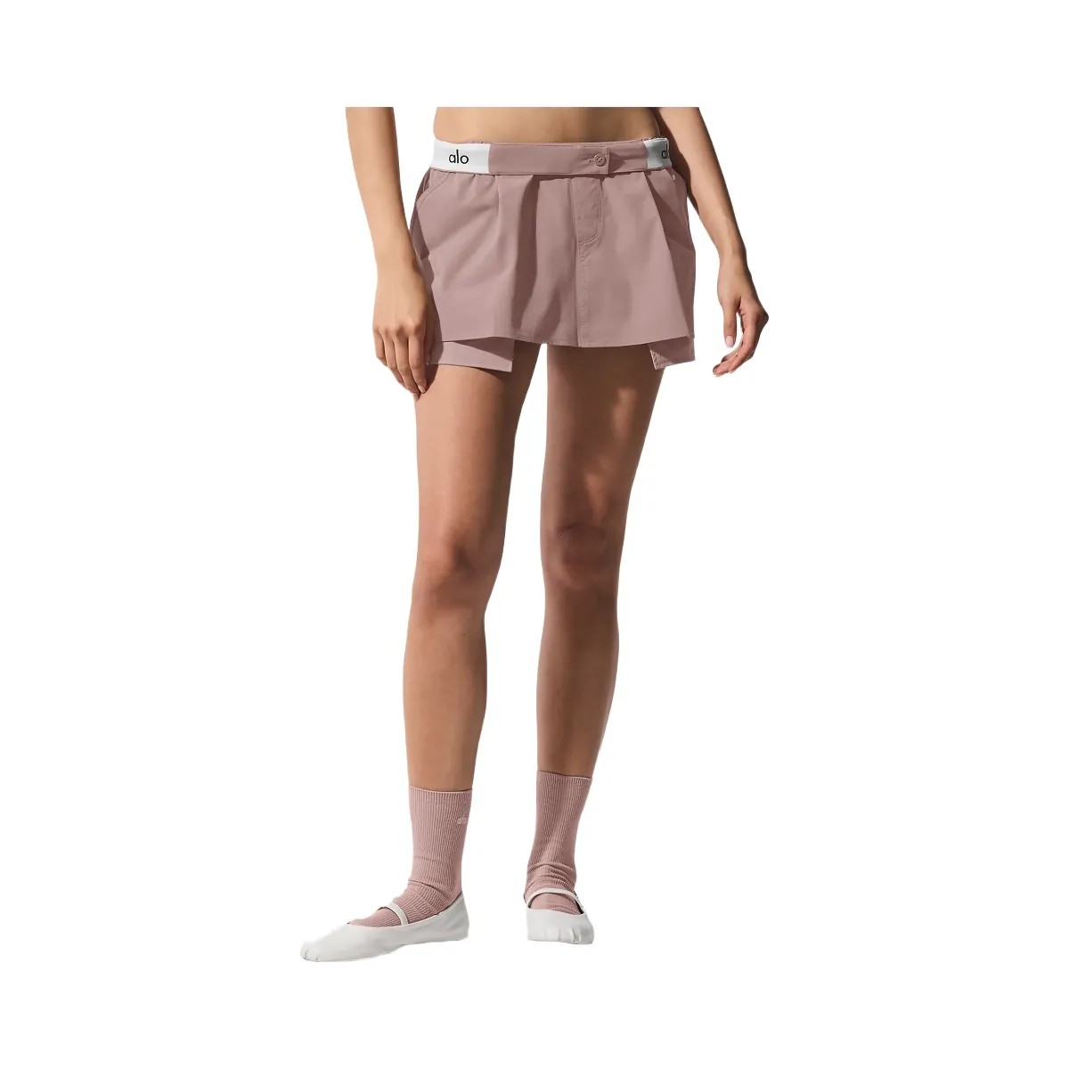 Alo Women's Flip It Mini Skort - Taupe - HypeFly India View 5