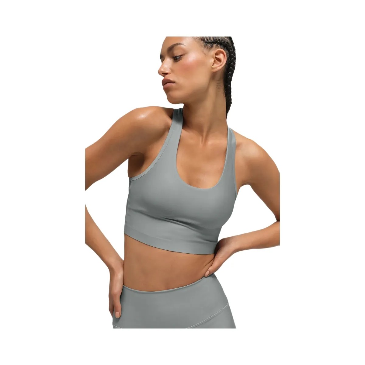Alo Women's Airlift Super Sleek Bra Tank - Lunar Grey - HypeFly India View 1