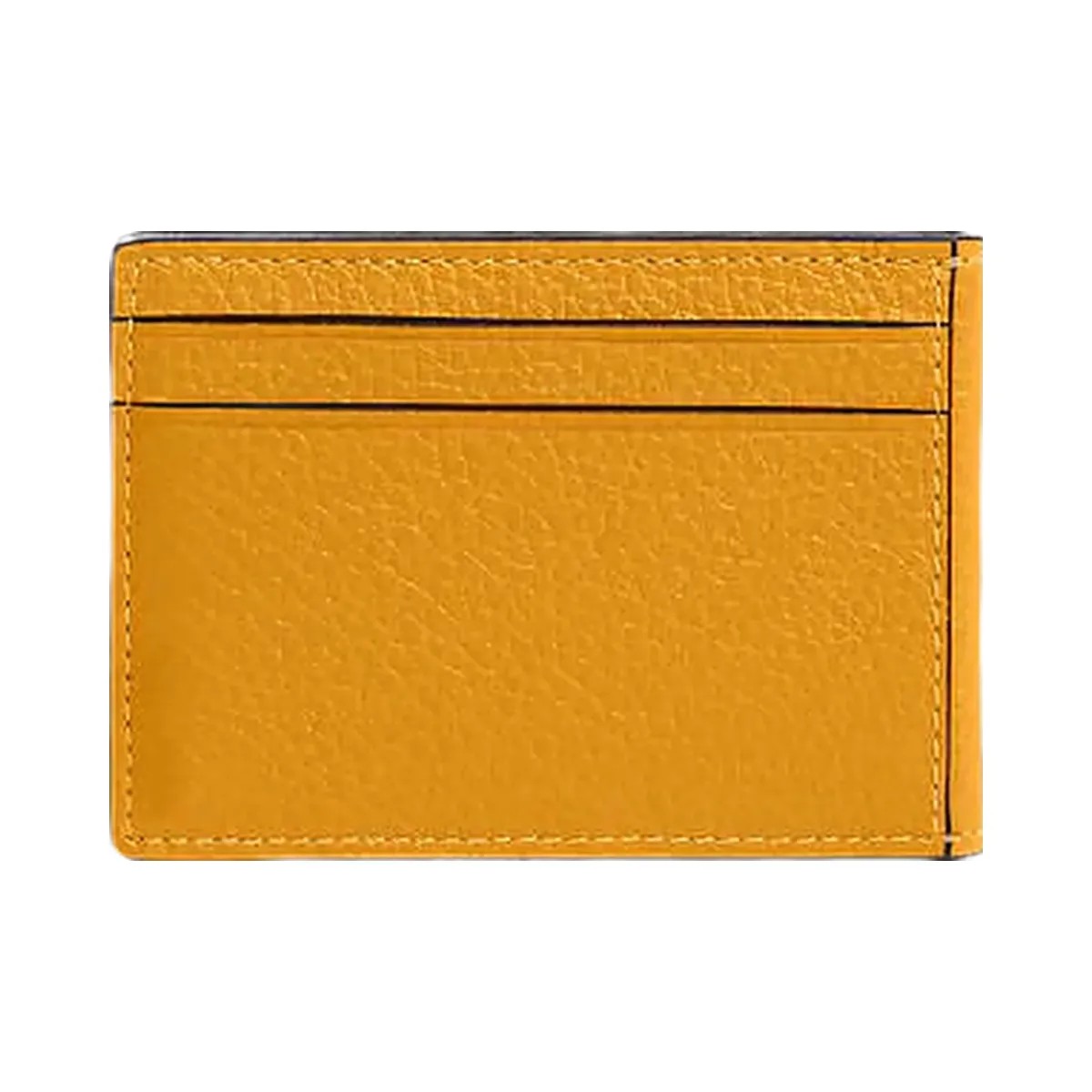 Coach Compact Billfold Wallet Pebbled Leather-Buttercup - HypeFly India View 3