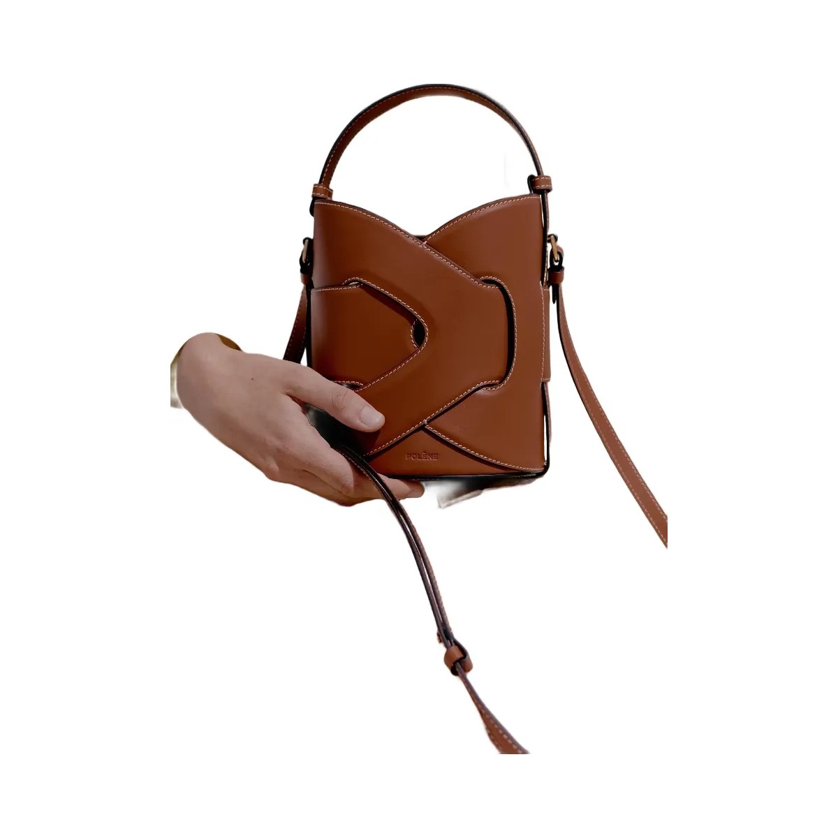 Polene Nodde Seau Cognac - HypeFly India View 2