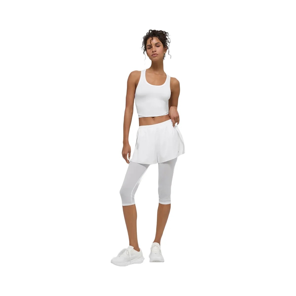 Alo Women's Mesh Front Runner 2 In 1 Short - White - HypeFly India View 5