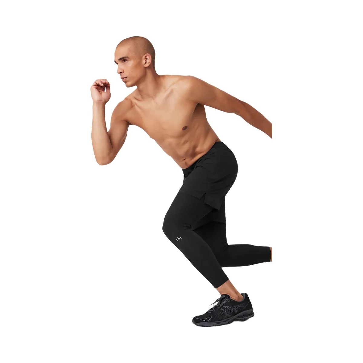 Alo Men's Stability 2-In-1 Pant - Black/Black - HypeFly India View 3