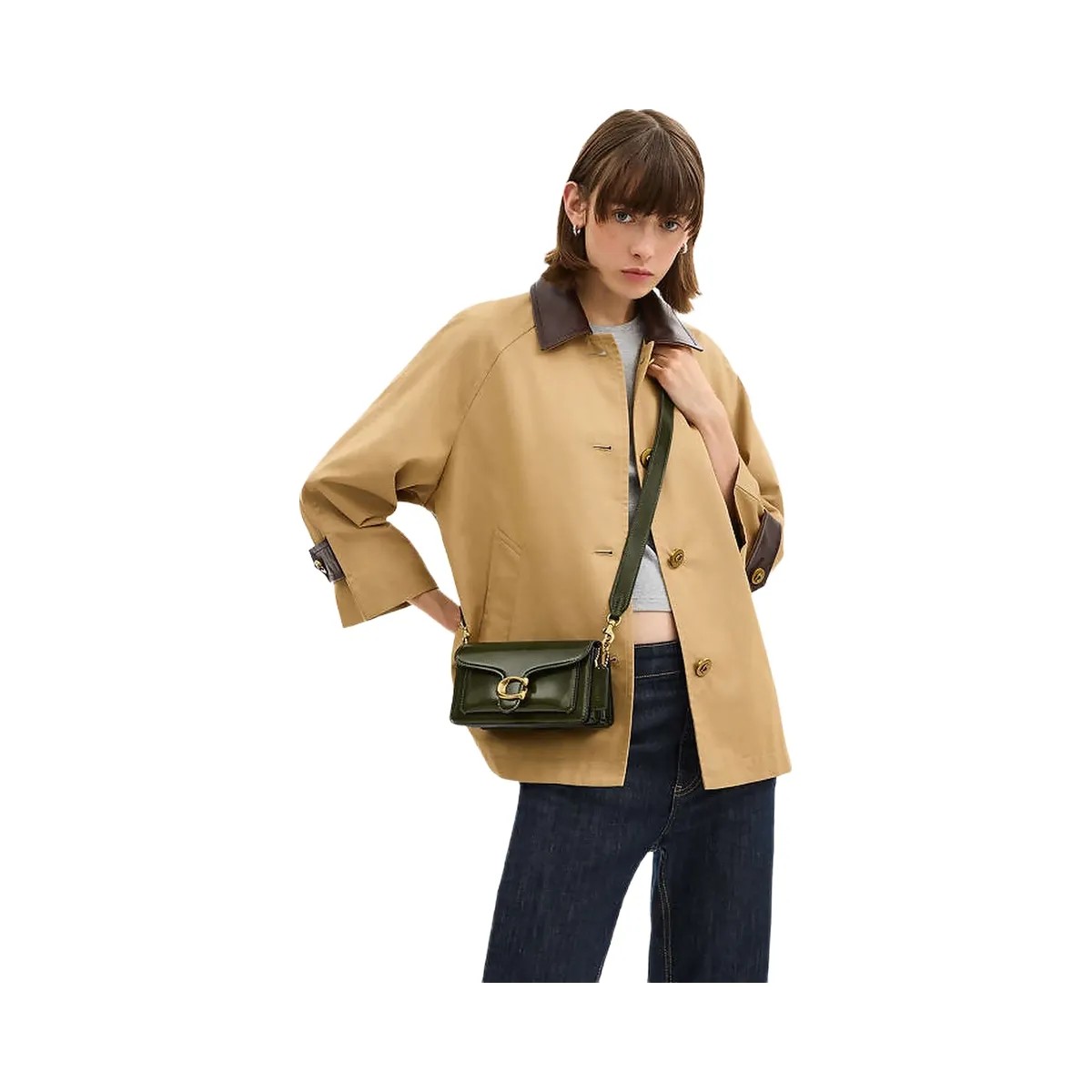 Coach Tabby Shoulder Bag 20 Brass-Olive - HypeFly India View 2