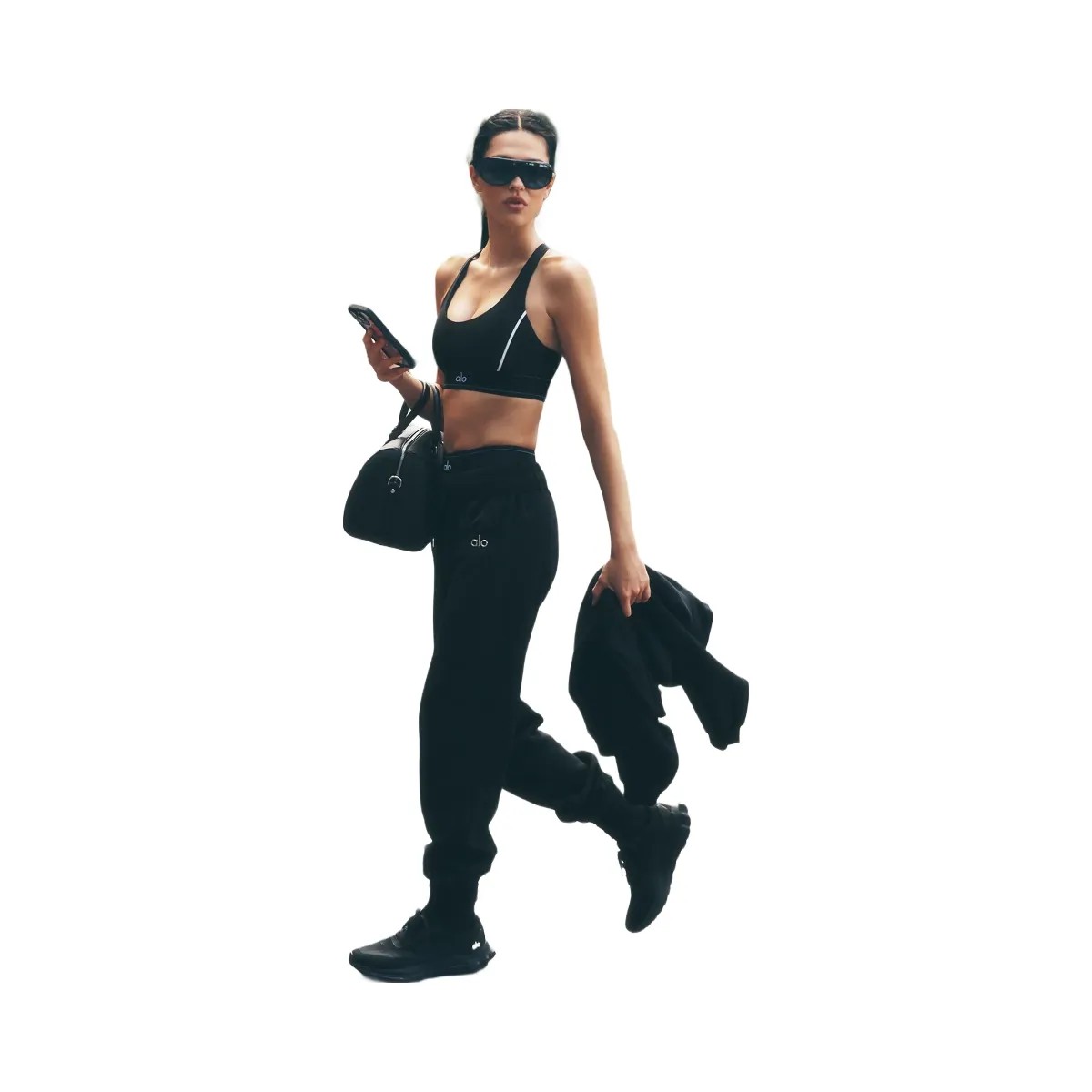Alo Women's Accolade Sweatpant - Black - HypeFly India View 6