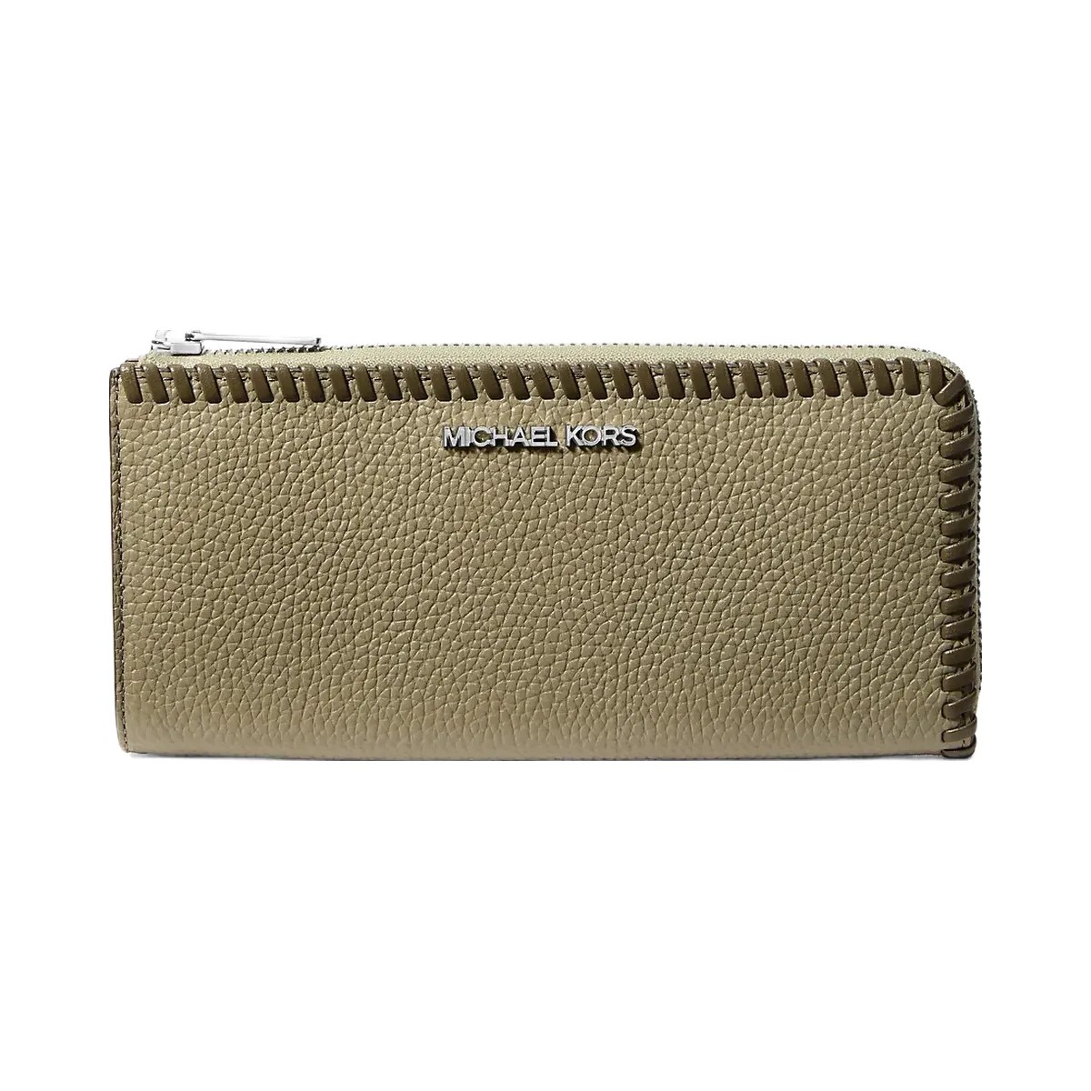 Michael Kors Jet Set Large Pebbled Leather Quarter-Zip Wallet Thyme Multi - HypeFly India View 1