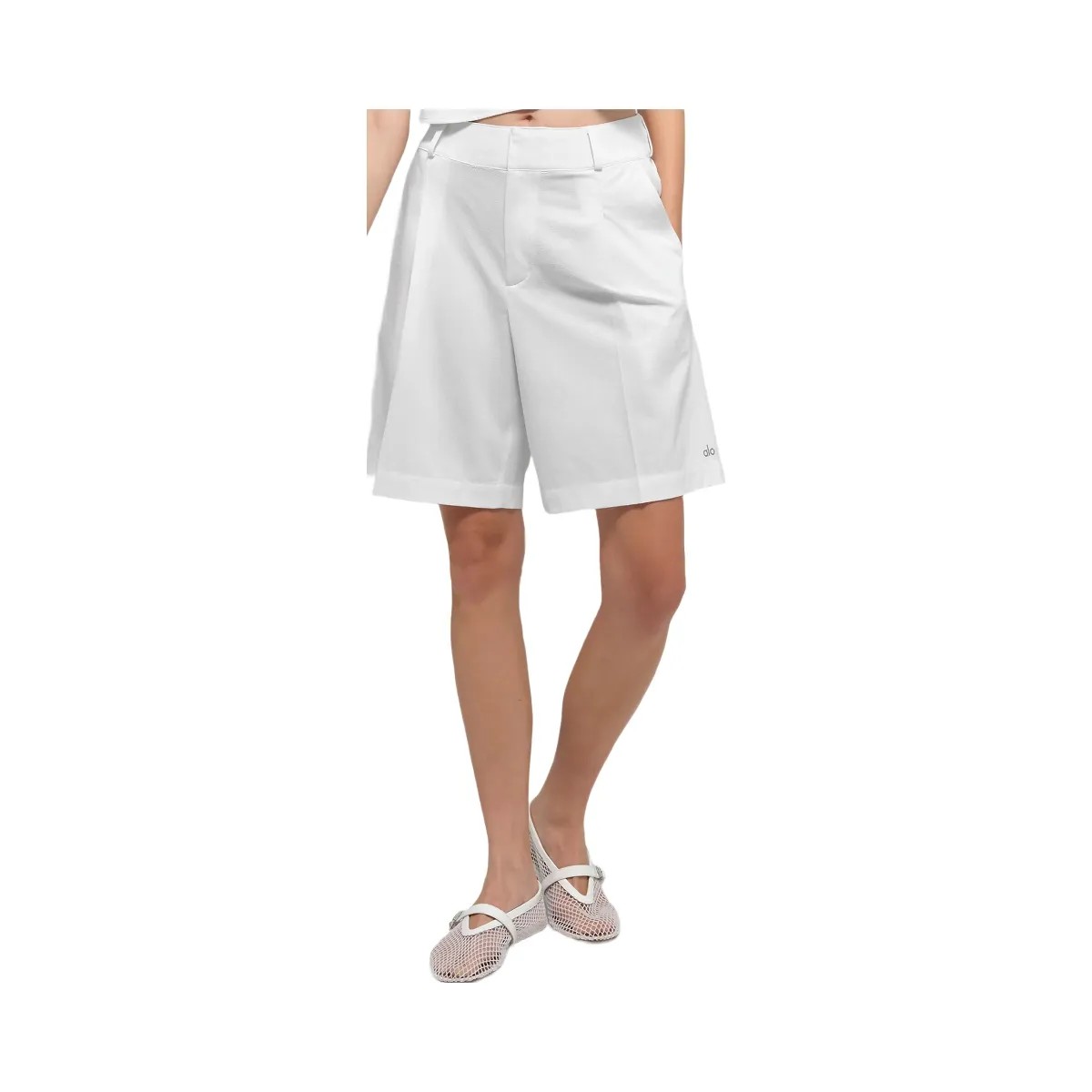 Alo Women's High-Waist Dreamscape Short - Semi Sheer White - HypeFly India View 1
