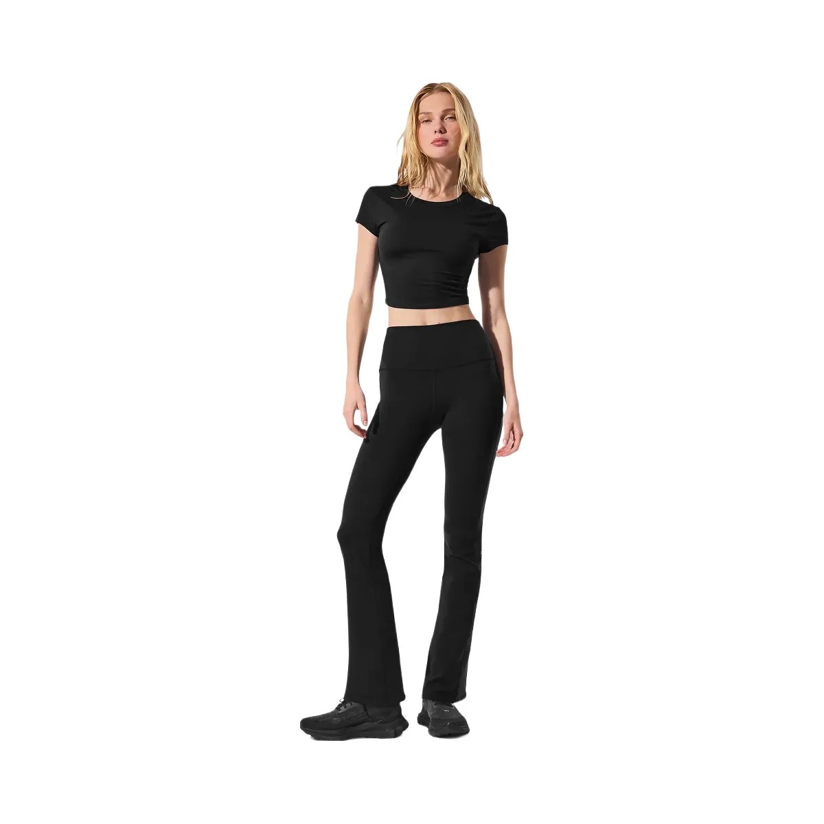 Alo Women's Airbrush High-Waist 7/8 Bootcut Legging - Black - HypeFly India View 5