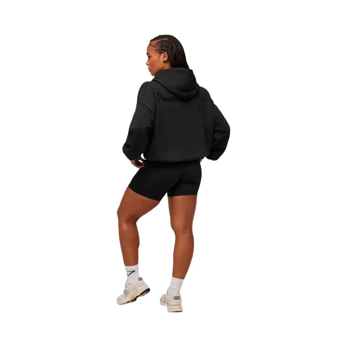 Gymshark Power Washed Oversized Hoodie - Black/Acid Wash Small Ball - HypeFly India View 3