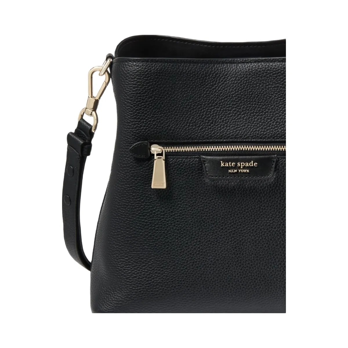 Kate Spade Hudson Pebbled Leather Shoulder Bag Black - HypeFly India View 1