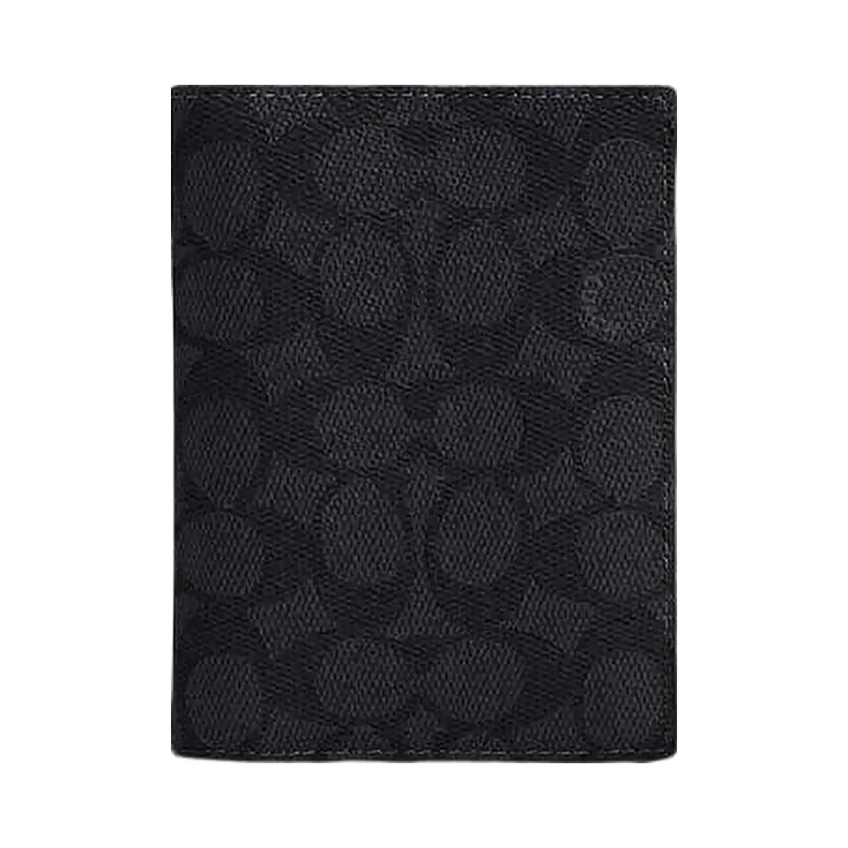 Coach Passport Card Case In Signature Canvas Signature Canvas-Gunmetal-Charcoal-Black - HypeFly India View 1