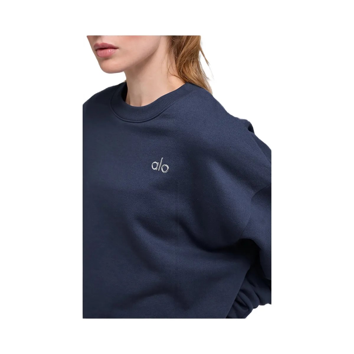 Alo Women's Accolade Crew Neck Pullover - Navy - HypeFly India View 2
