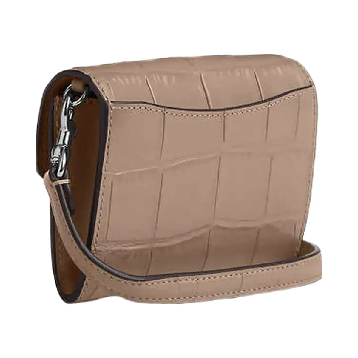 Coach Mini Envelope Wallet With Strap Embossed Crocodile-Silver-Stone - HypeFly India View 1
