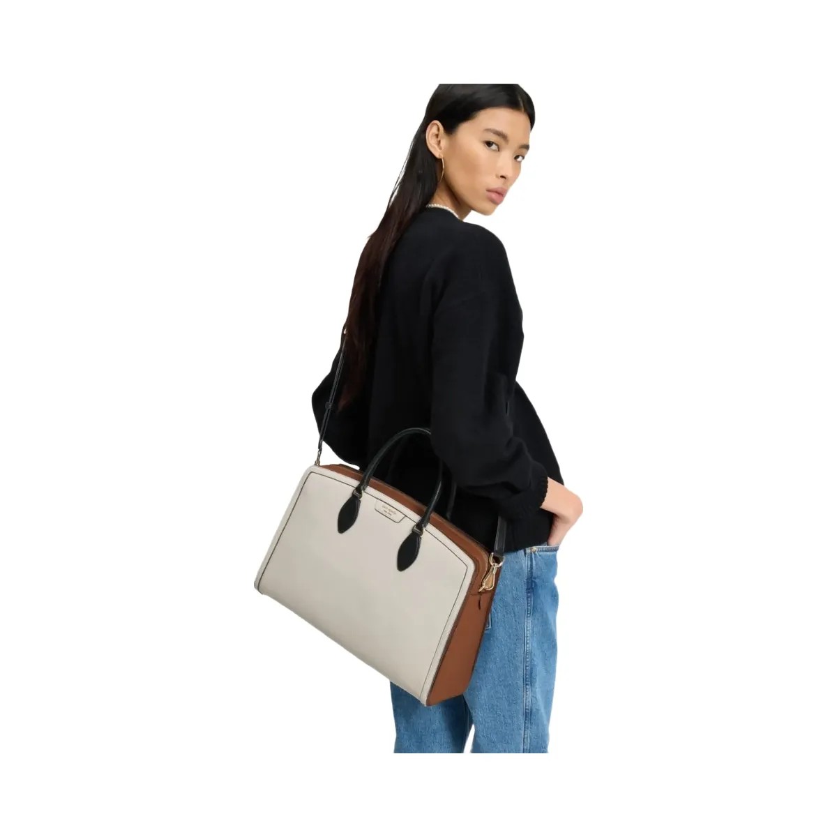 Kate Spade Hudson Colorblocked Commuter Laptop Bag Parchment Multi - HypeFly India View 3