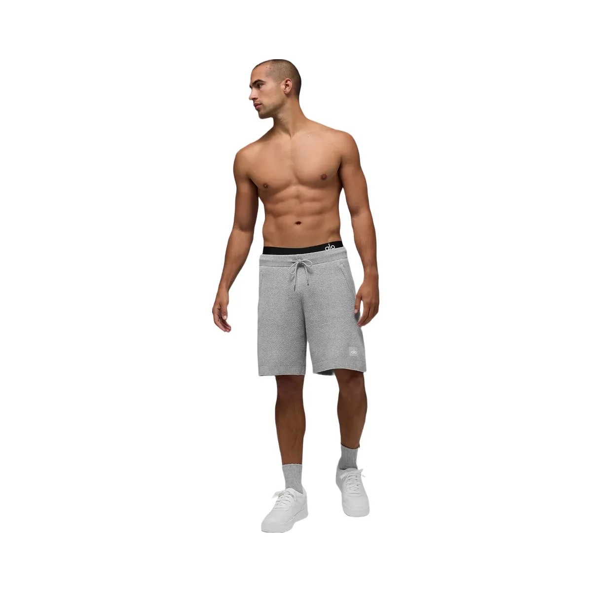 Alo Men's 7" Sports Club Sweater Knit Short - Athletic Heather Grey - HypeFly India View 1