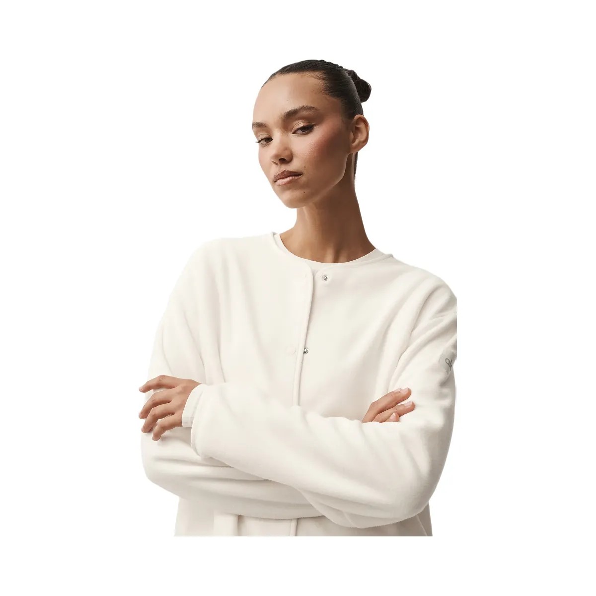 Alo Women's Polar Fleece Take Note Jacket - Ivory - HypeFly India View 3
