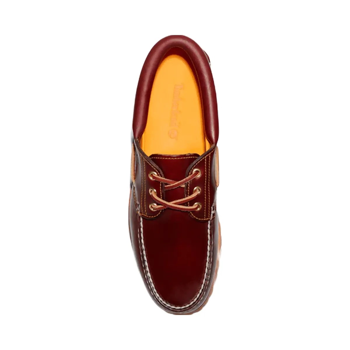 Timberland Authentic 3-Eye Lug Handsewn Boat Shoe Burgundy Men'S - HypeFly India View 5