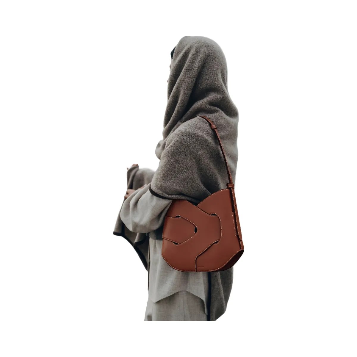 Polene Nodde Hobo Smooth Cognac - HypeFly India View 6