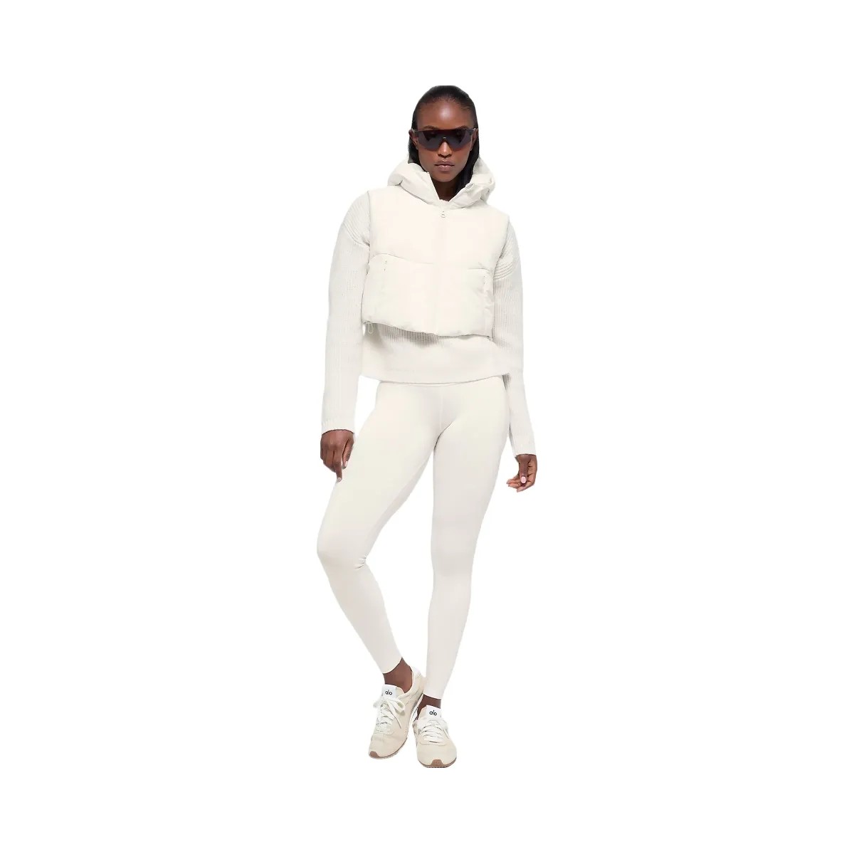 Alo Women's Fast Lane Puffer Vest - Ivory - HypeFly India View 4