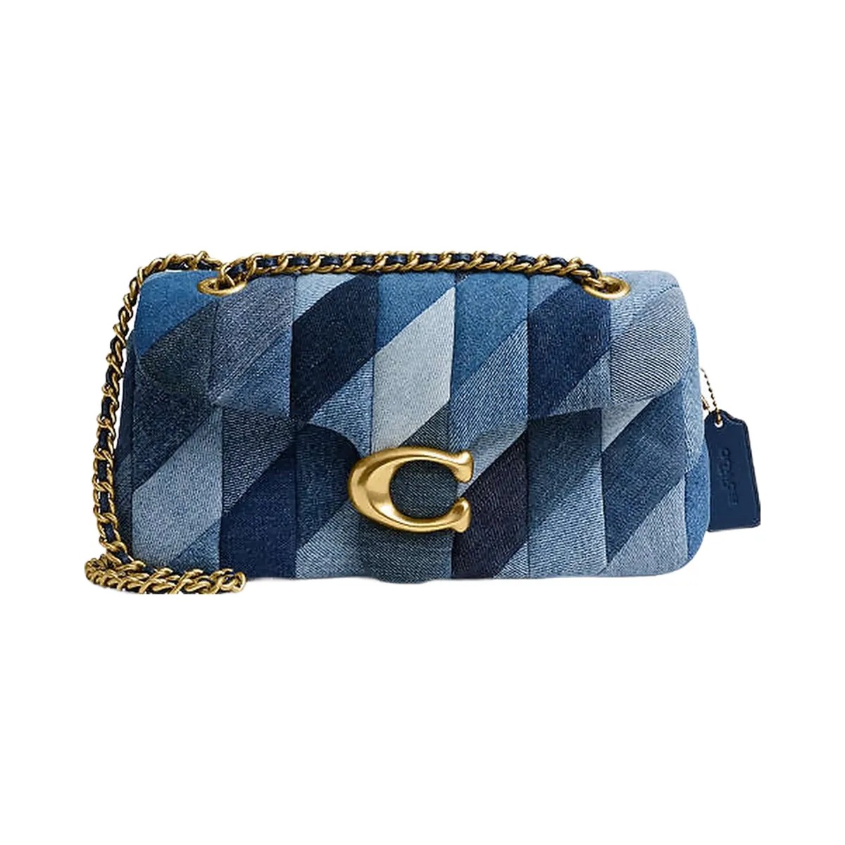 Coach Tabby Shoulder Bag 26 With Patchwork Quilting Denim-Brass-Denim - HypeFly India View 1