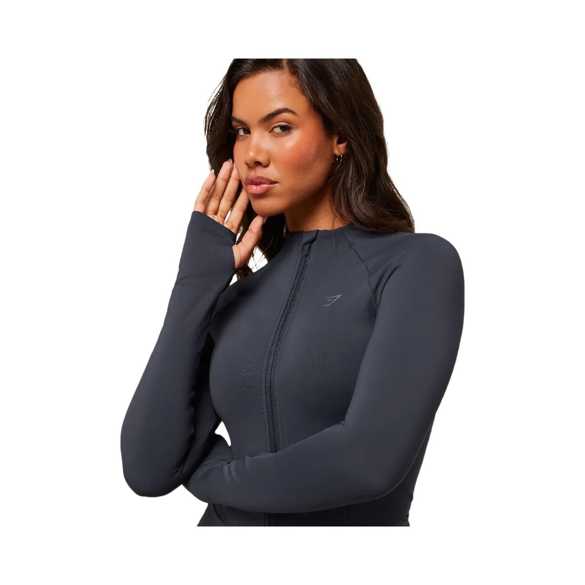 Gymshark Soft Sculpt Zip Up Jacket - Heavy Blue - HypeFly India View 4
