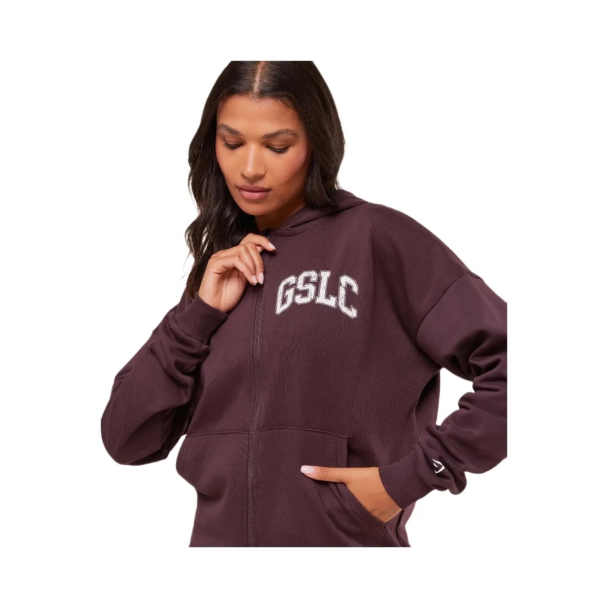 Gymshark GSLC Graphic Zip Up Hoodie - Cherry Purple - HypeFly India View 4