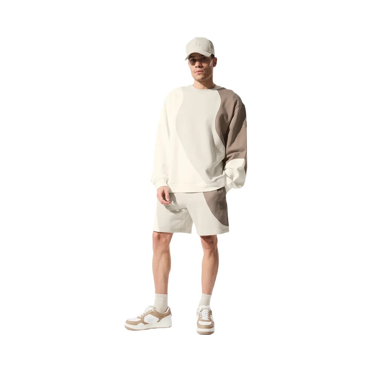Alo Men's 7" Make Waves Short - Ivory/Bone/Gravel - HypeFly India View 1