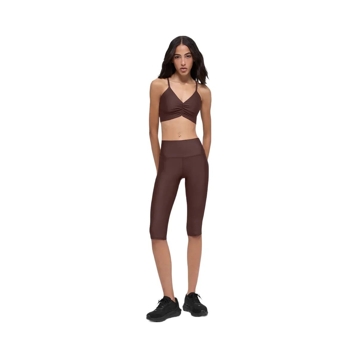 Alo Women's 16'' High-Waist Airlift Capri - Brownstone - HypeFly India View 5