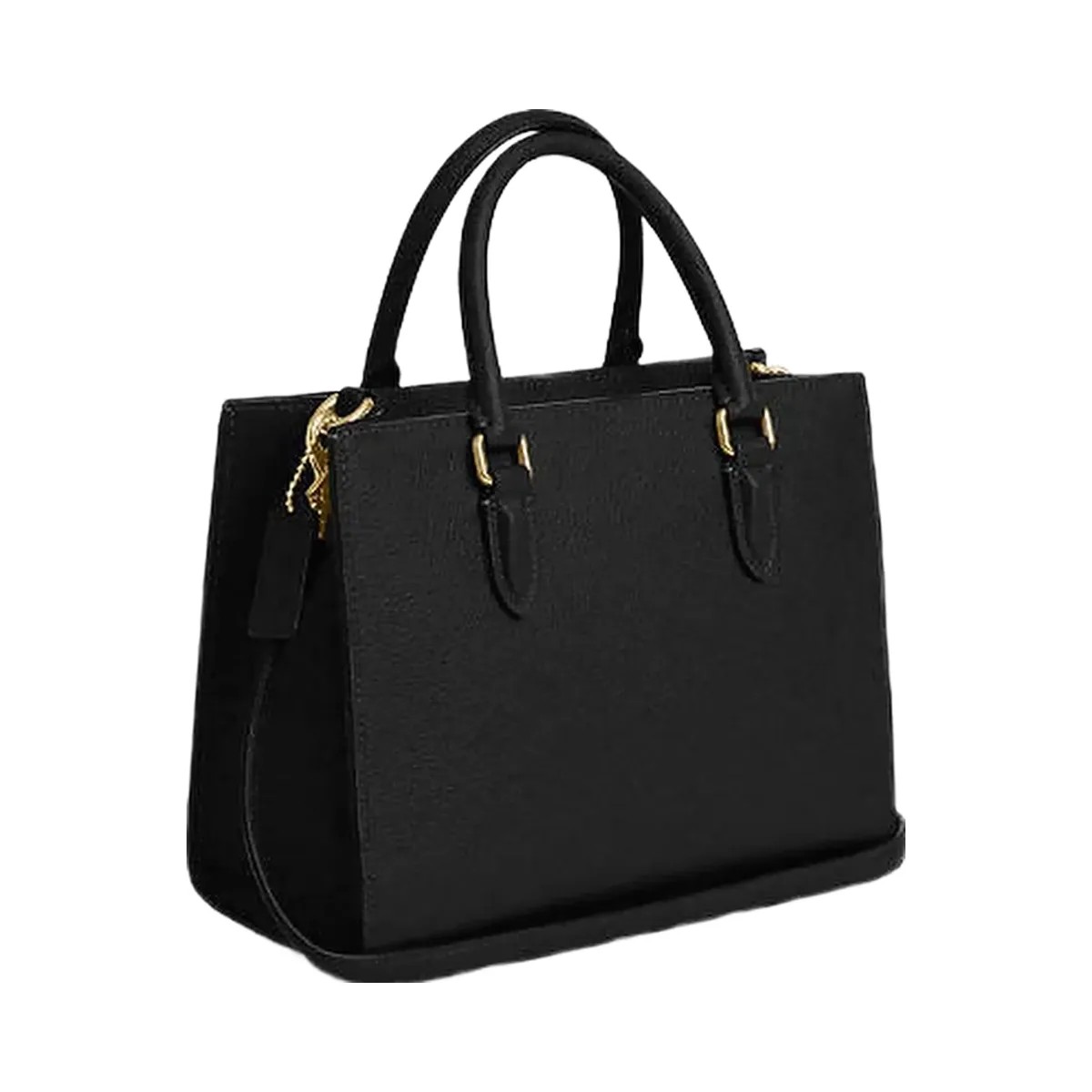 Coach Maggie Small Tote Bag Pebbled Leather-Gold-Black - HypeFly India View 4