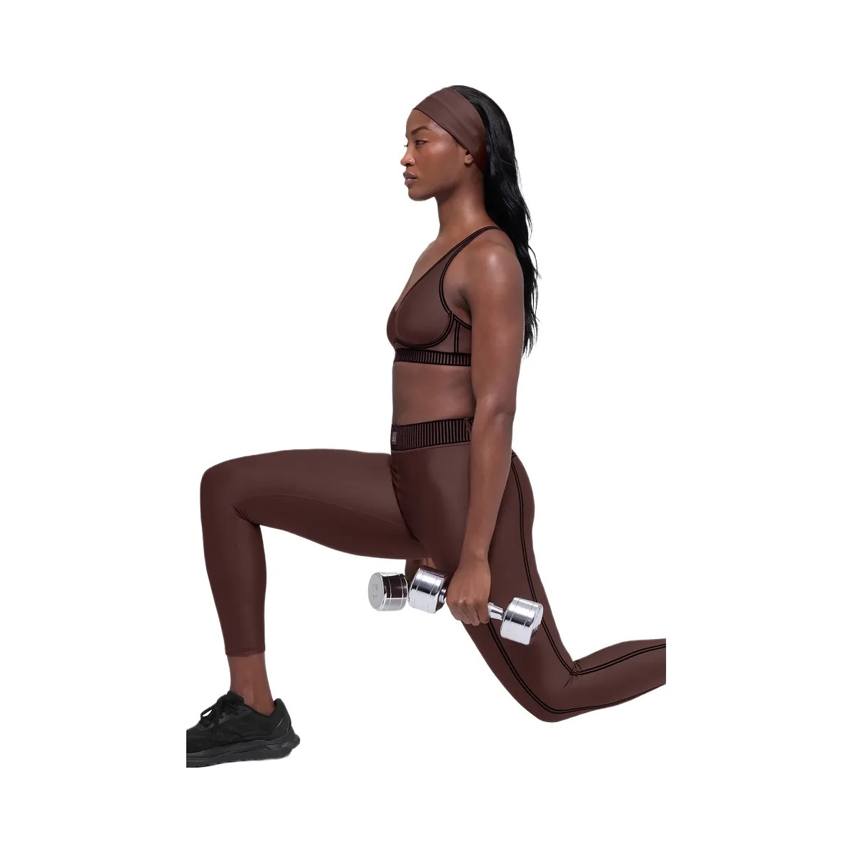 Alo Women's Airlift Line Up Bra - Brownstone - HypeFly India View 5
