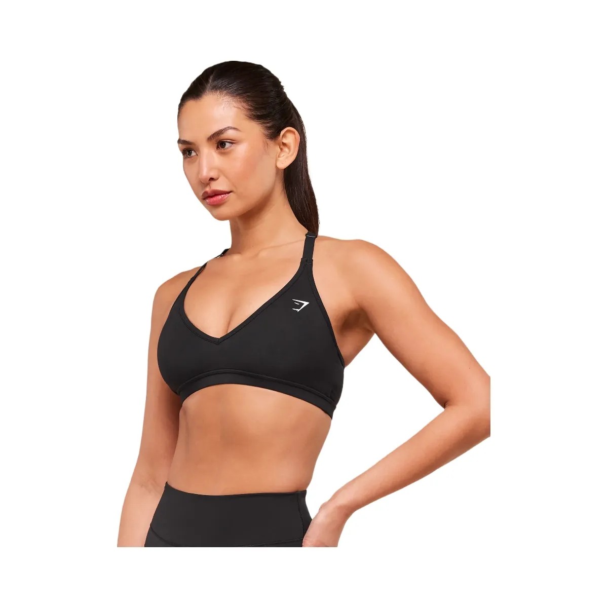 Gymshark Cotton Racerback Sports Bra - Black - HypeFly India View 4