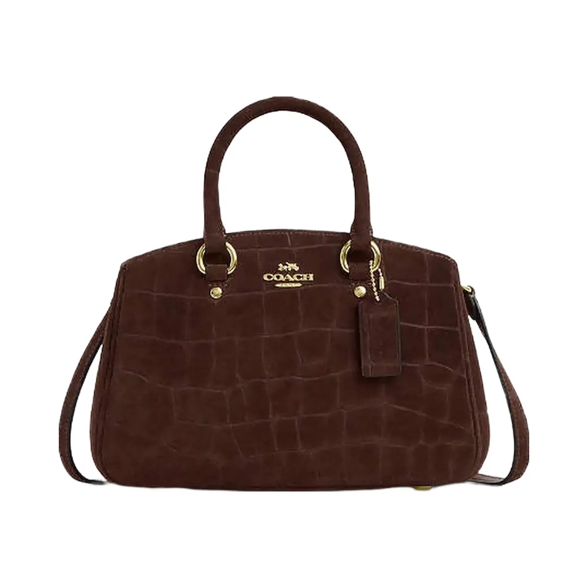 Coach Savannah Small Carryall Bag Embossed Crocodile-Gold-Maple - HypeFly India View 1