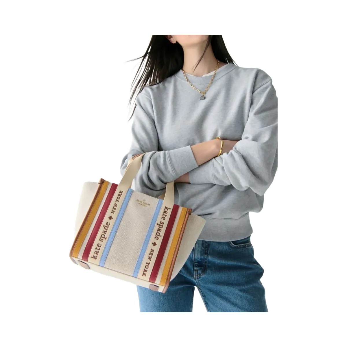 Kate Spade Kip Stripe Small Tote Multi - HypeFly India View 2
