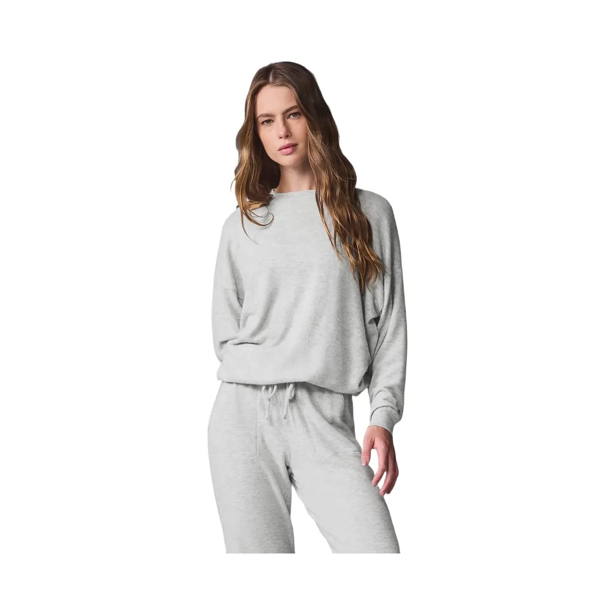 Alo Women's Soho Pullover - Athletic Heather Grey - HypeFly India View 1