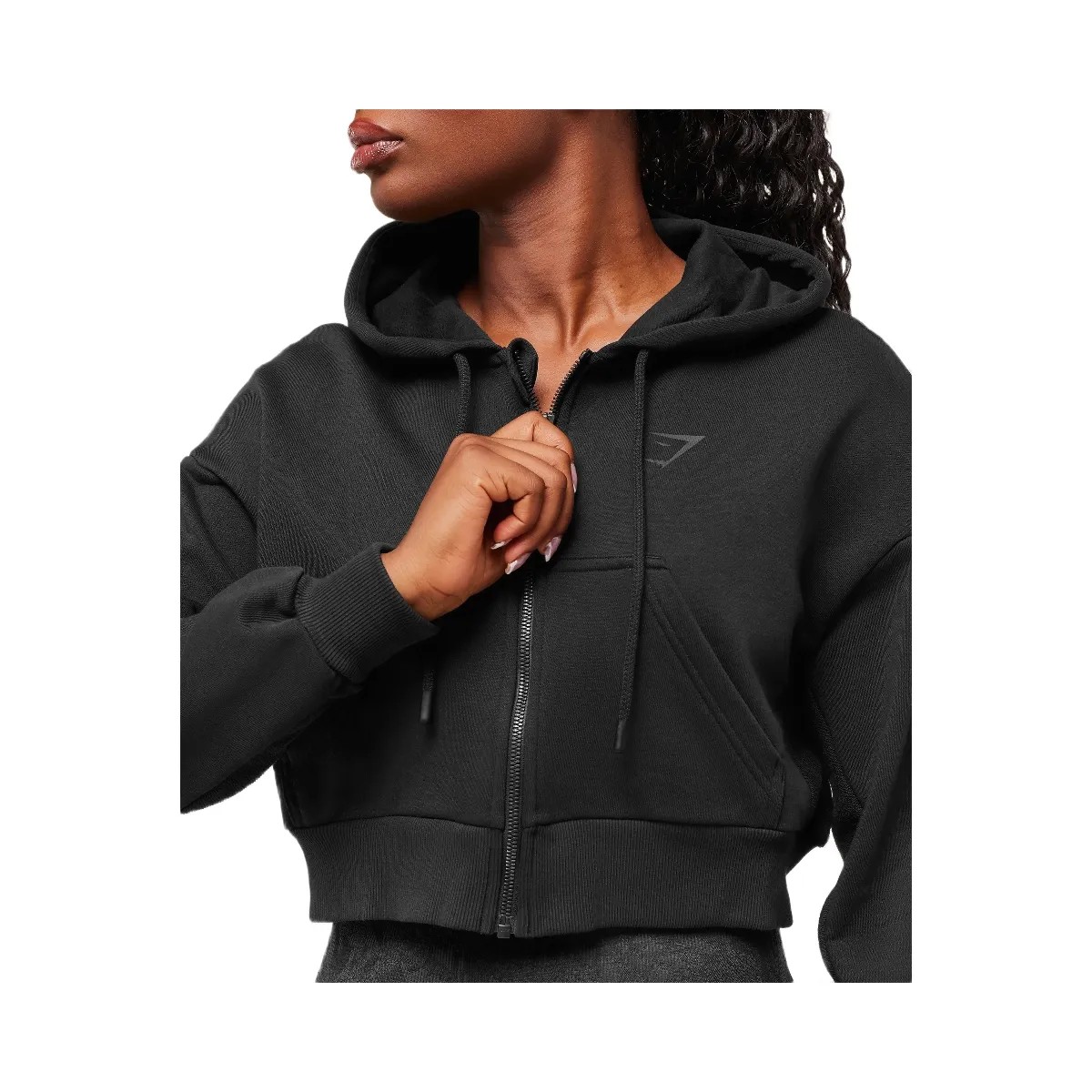 Gymshark Power Midi Zip Hoodie - Black - HypeFly India View 4