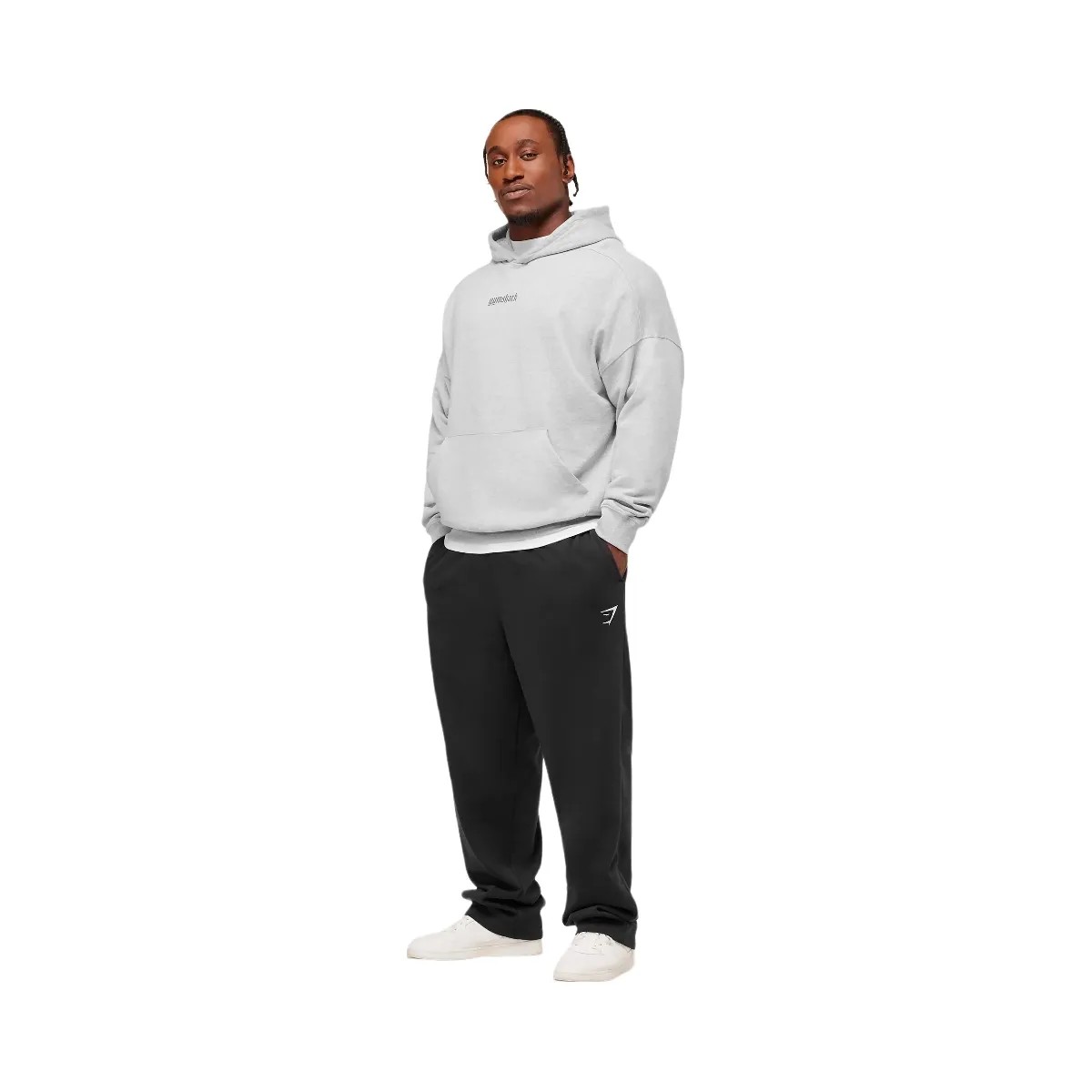 Gymshark Olde English Hoodie - Soft Grey Marl - HypeFly India View 4