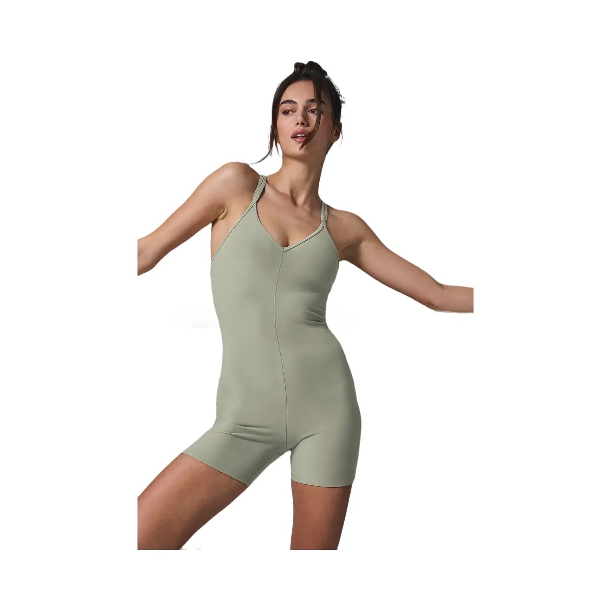 Alo Women's Alosoft Suns Out Onesie - Limestone - HypeFly India View 5