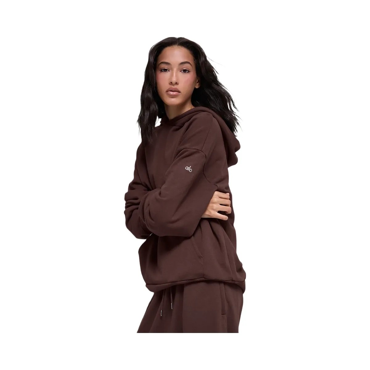 Alo Women's Chill Hoodie - Brownstone - HypeFly India View 2