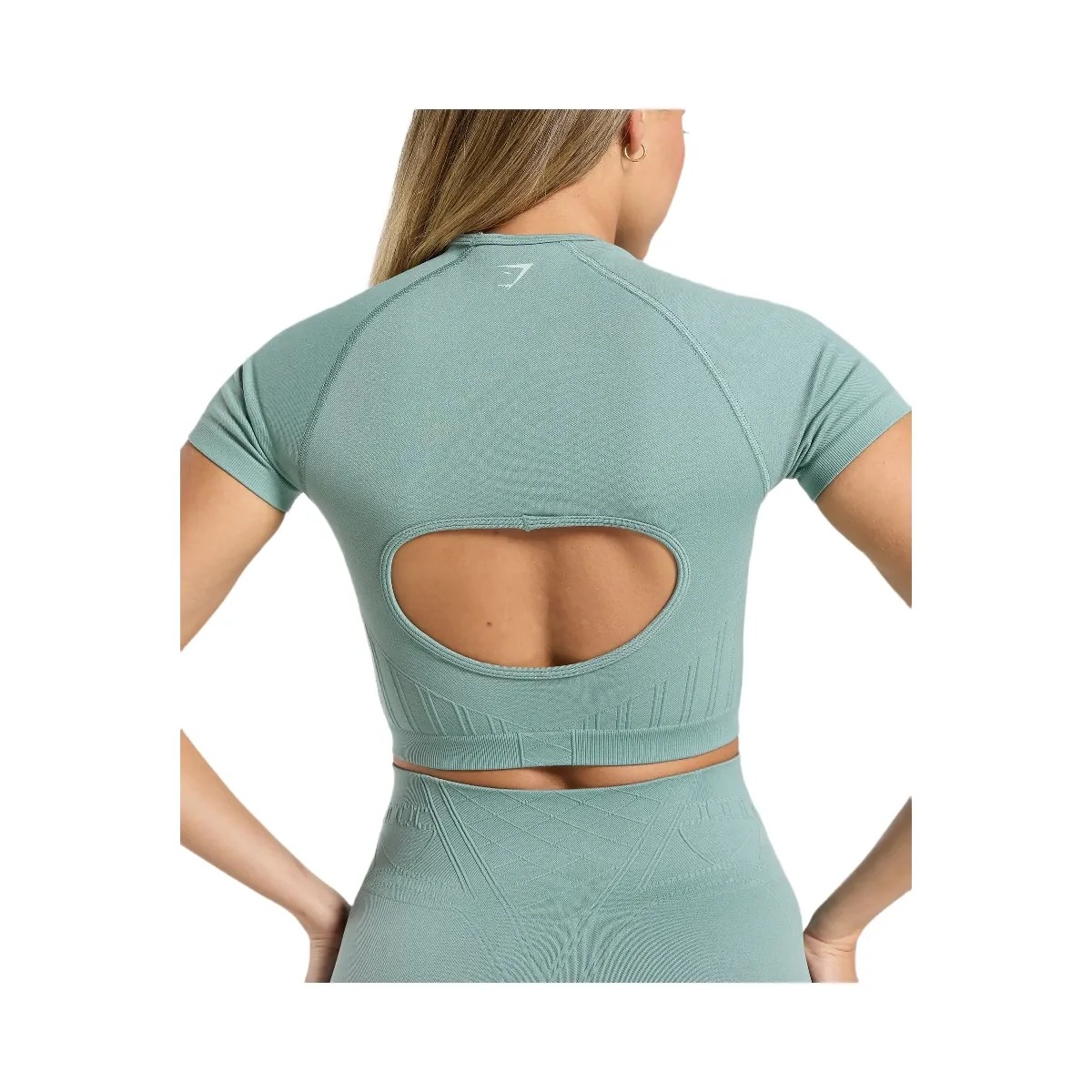 Gymshark Corset Seamless Crop Top - Celeste Blue - HypeFly India View 6