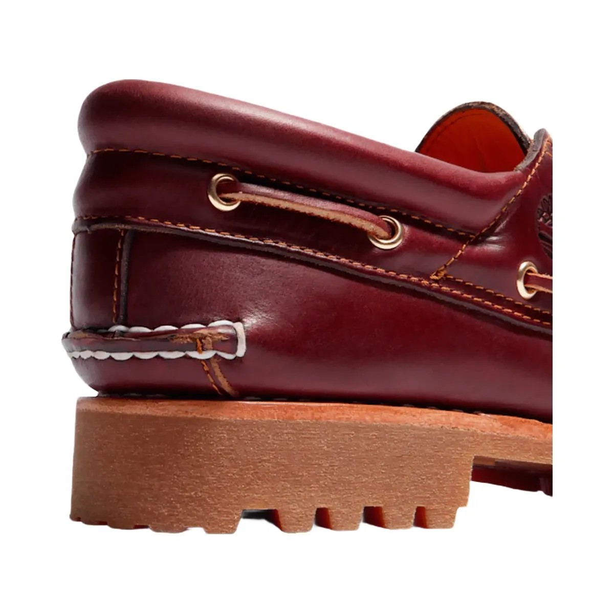 Timberland Authentic 3-Eye Lug Handsewn Boat Shoe Burgundy Men'S - HypeFly India View 3