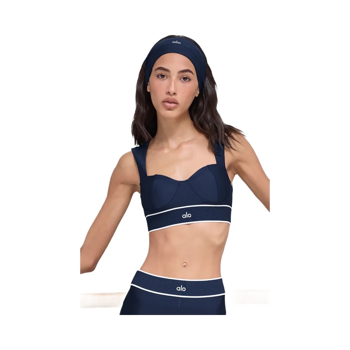 Alo Women's Airlift Alignment Bra - Navy/White - HypeFly India View 1
