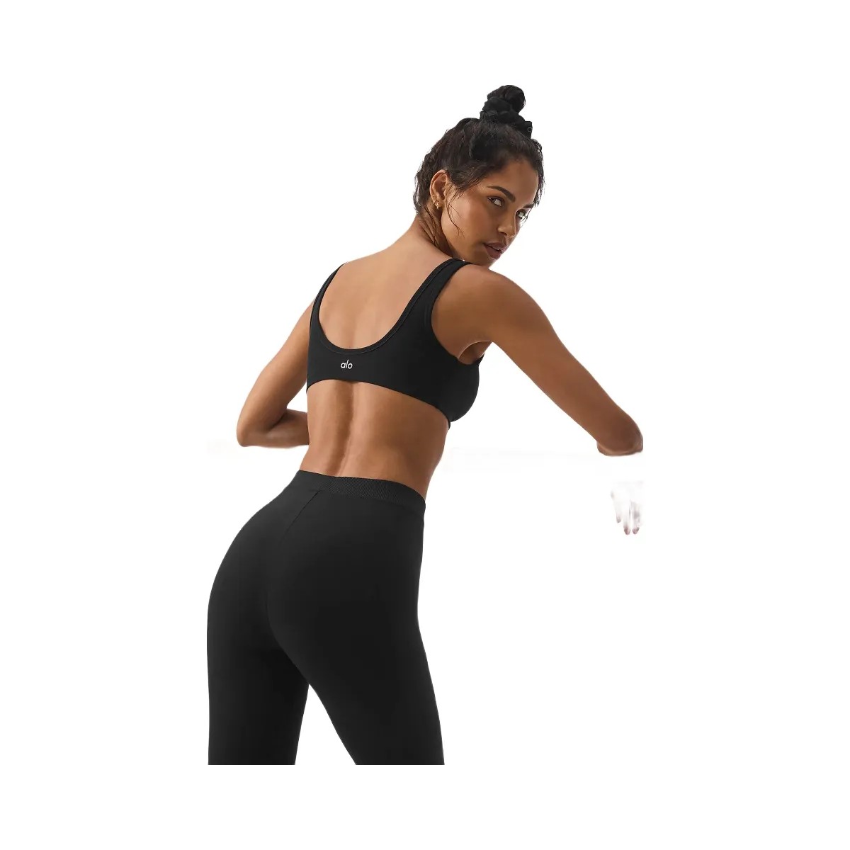 Alo Women's soft Center Stage Bra - Black - HypeFly India View 2