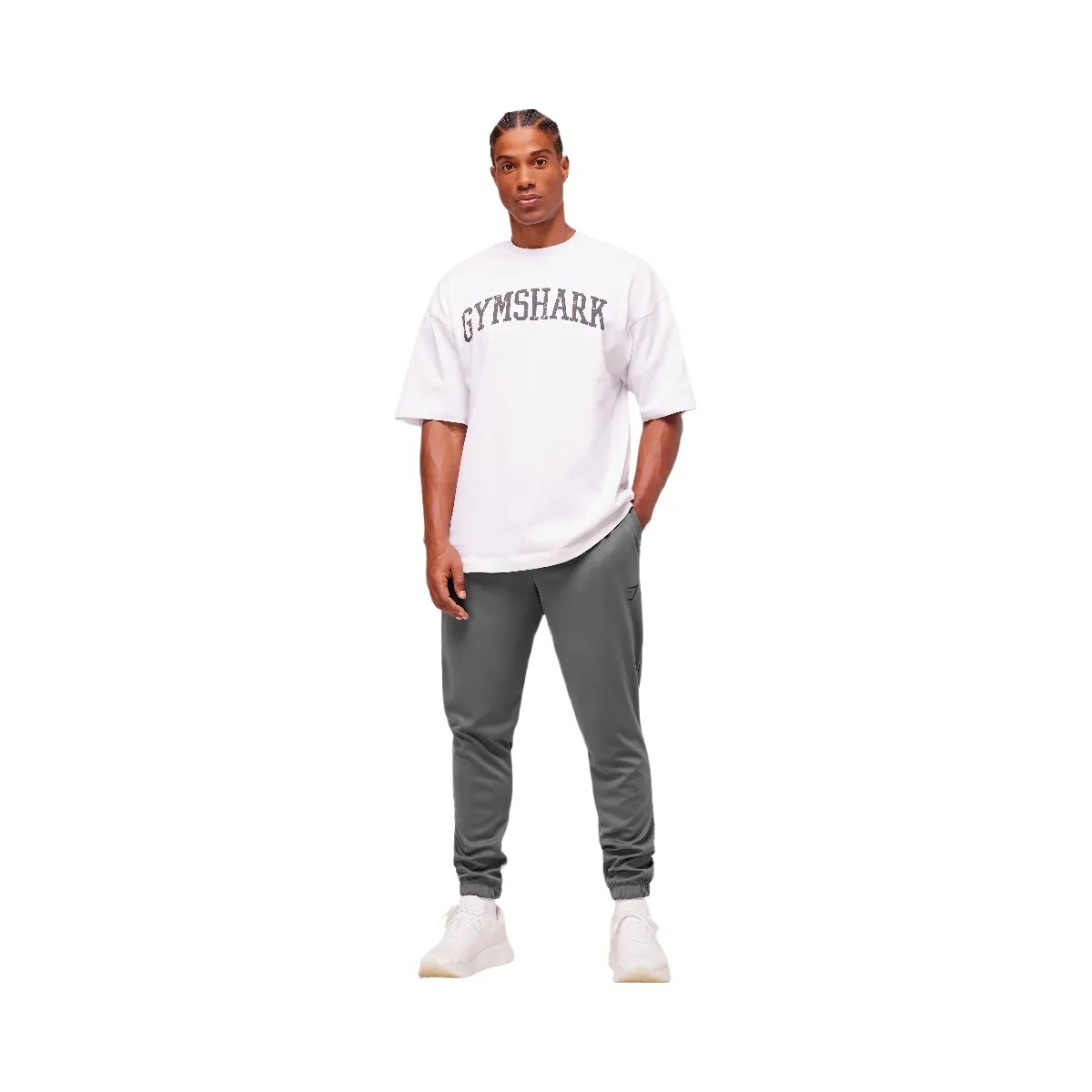 Gymshark Arrival Knit Block Joggers - Dark Grey - HypeFly India View 6